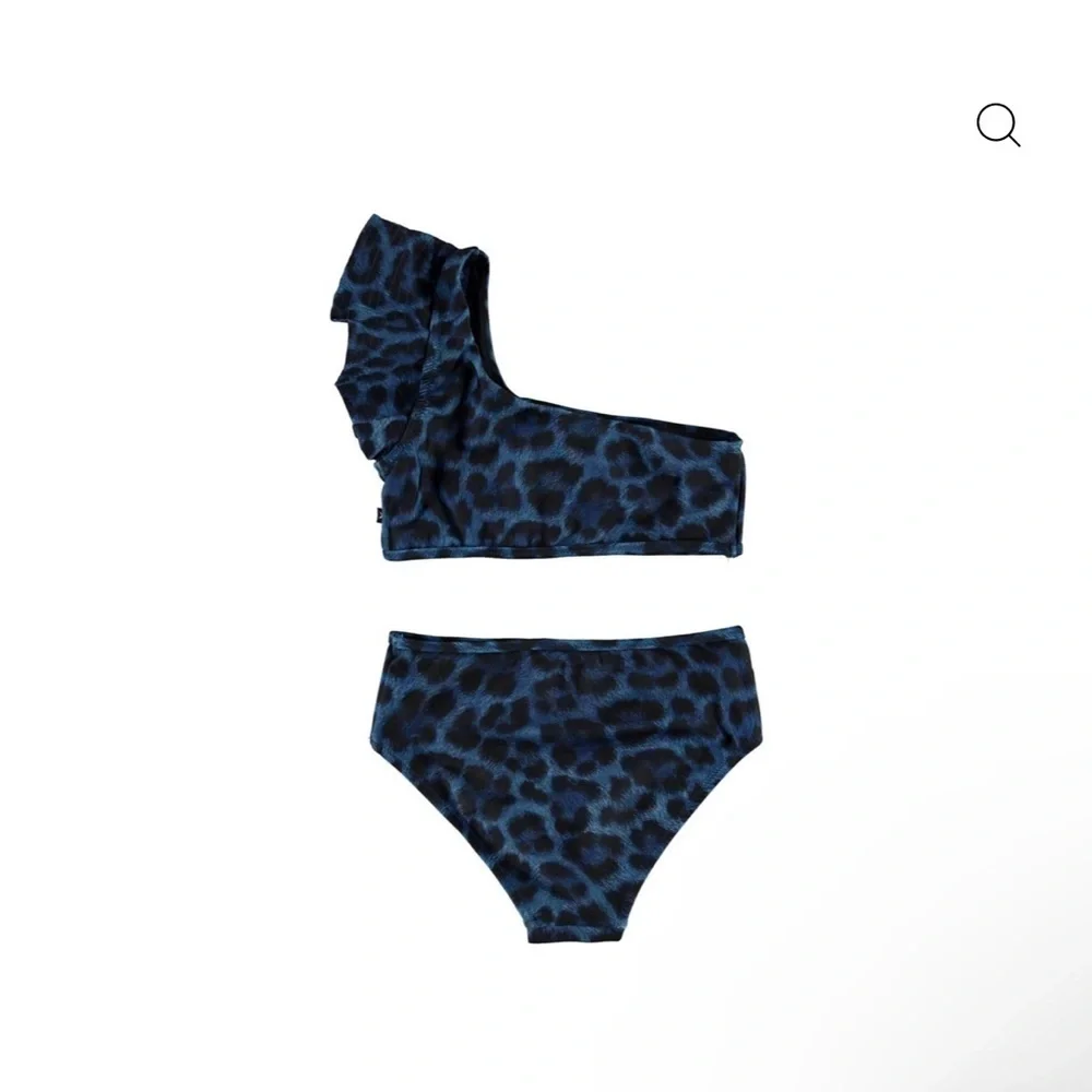 Molo One-Shoulder Blue Leopard Bikini